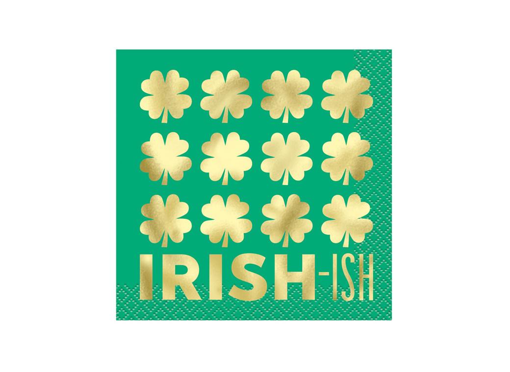 Charming Shamrock Irish-ish Beverage Napkins 16pk