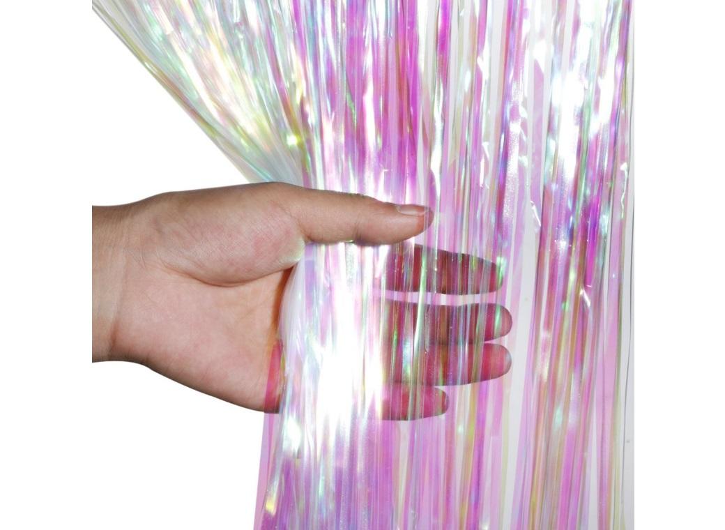 Iridescent Foil Fringed Door Curtain