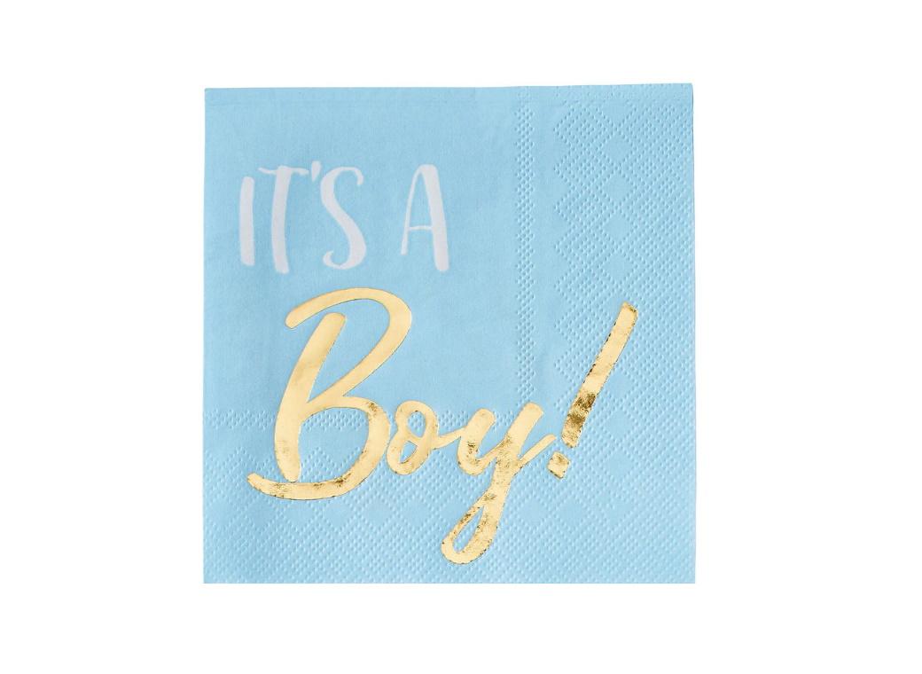 It's A Boy Beverage Napkins 16pk