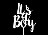 It's a Boy Cake Topper - White