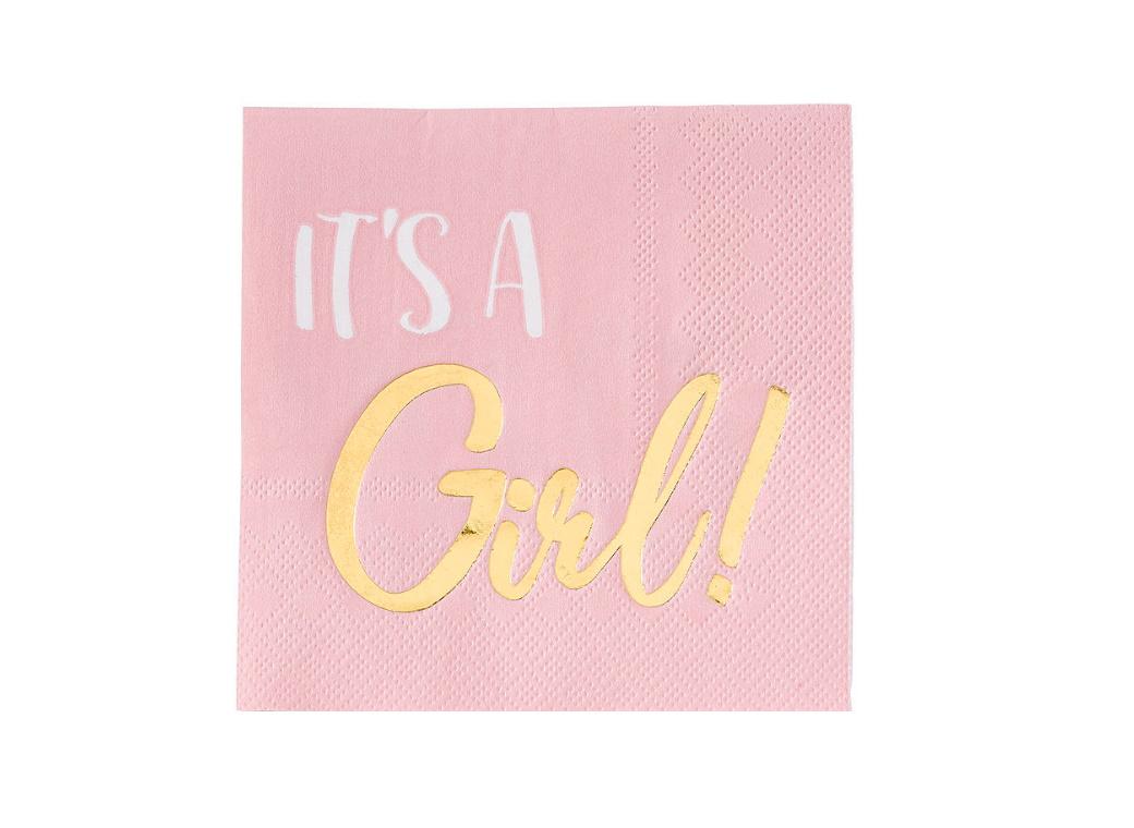 It's A Girl Beverage Napkins 16pk