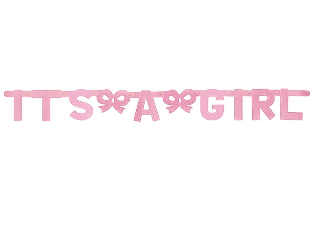 It's A Girl Foil Letter Banner