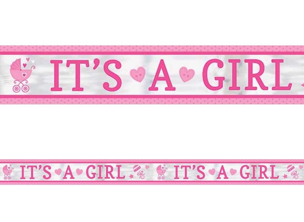 It's A Girl Foil Banner