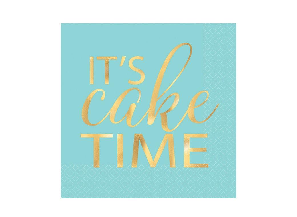 It's Cake Time Beverage Napkins 16pk