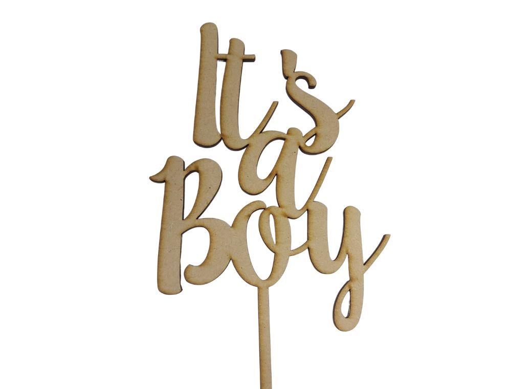 It's a Boy Cake Topper - Wood