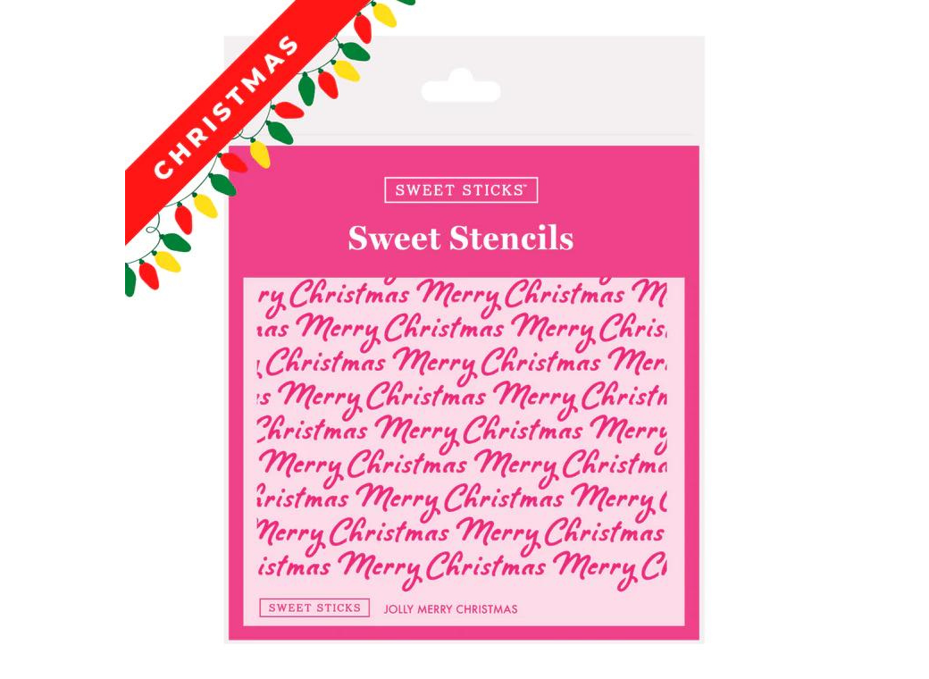 Sweet Sticks Stencil - Jolly Merry Christmas