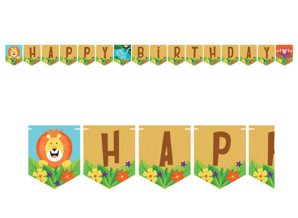 Jungle Safari Happy Birthday Banner