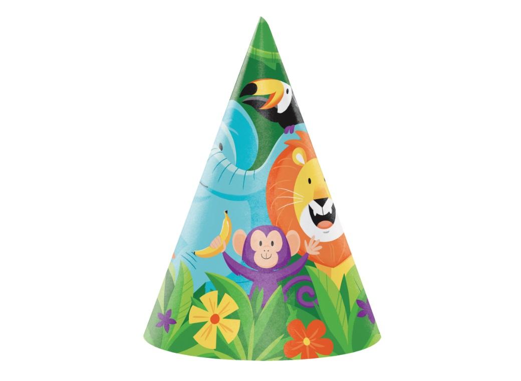 Jungle Safari Party Hats 8pk