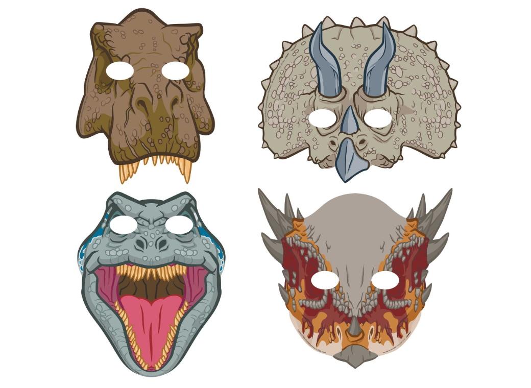 Jurassic Into the Wild Masks 8pk