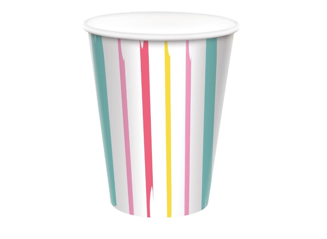 Just Chillin Striped Cups 8pk