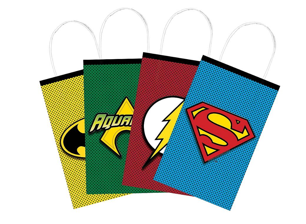 Justice League Paper Treat Bags 8pk