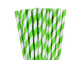 Paper Straws Kiwi Green Stripe 24pk