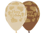 Latte Happy Birthday Balloons 12pk