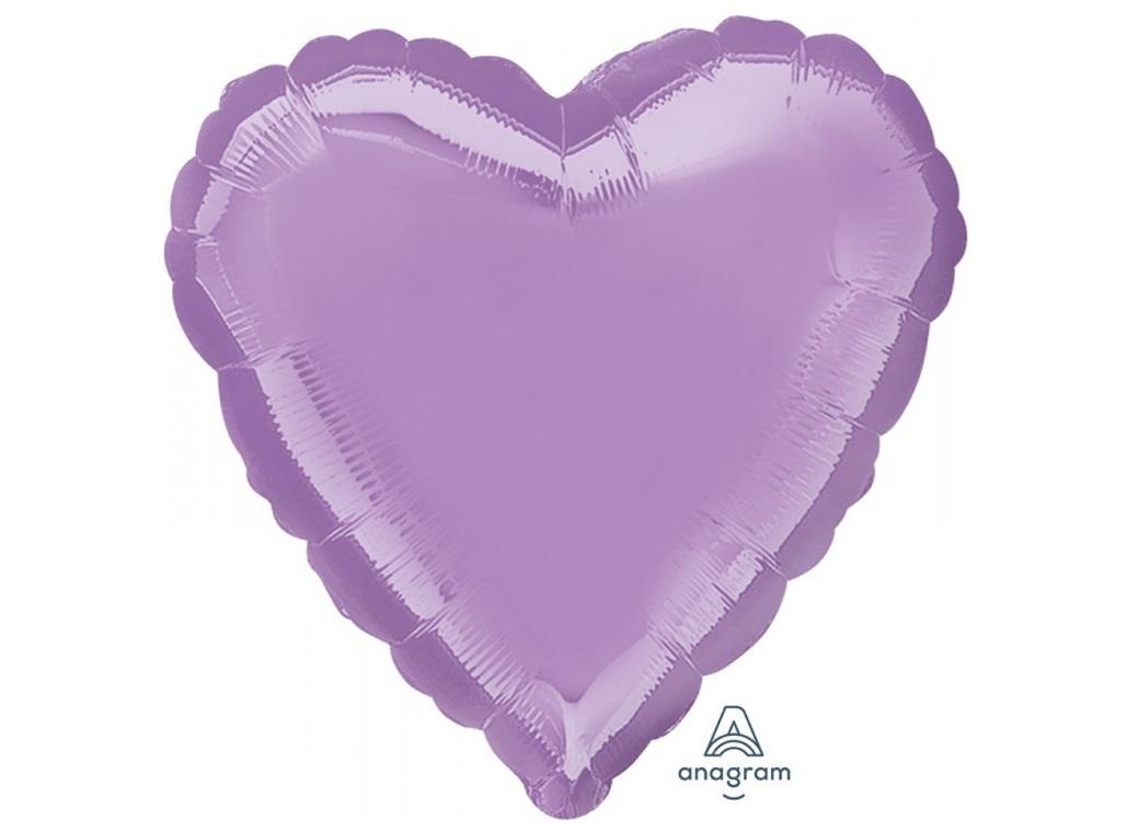 Heart Shaped Foil Balloon - Pearl Lavender