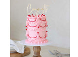 Congrats Layered Cake Topper - Gold/Clear