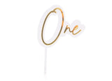 One Layered Cake Topper - Gold/Clear