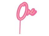 One Layered Cake Topper - Pink Opaque / Pink