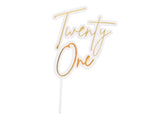 Twenty One Layered Cake Topper - Gold/Clear