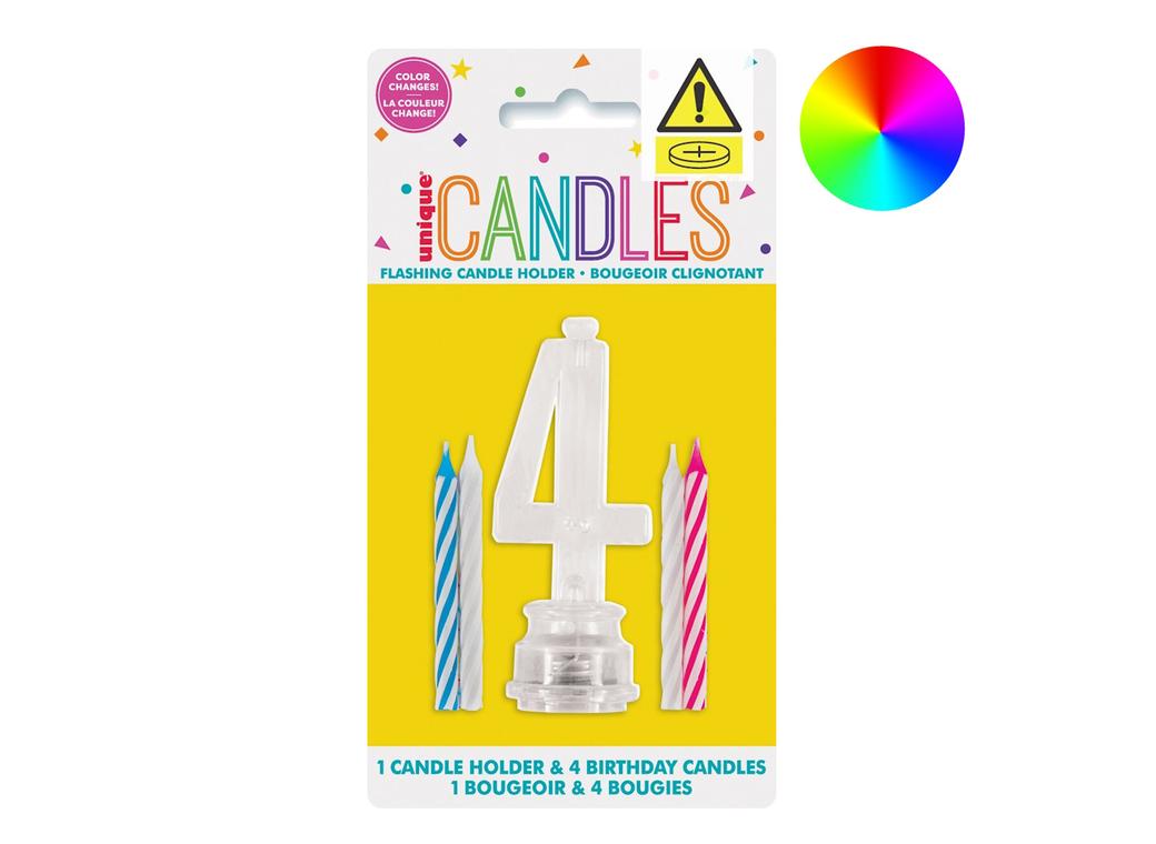 LED Flashing Number Candle - 4