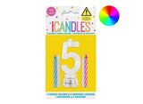 LED Flashing Number Candle - 5