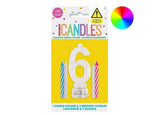 LED Flashing Number Candle - 6