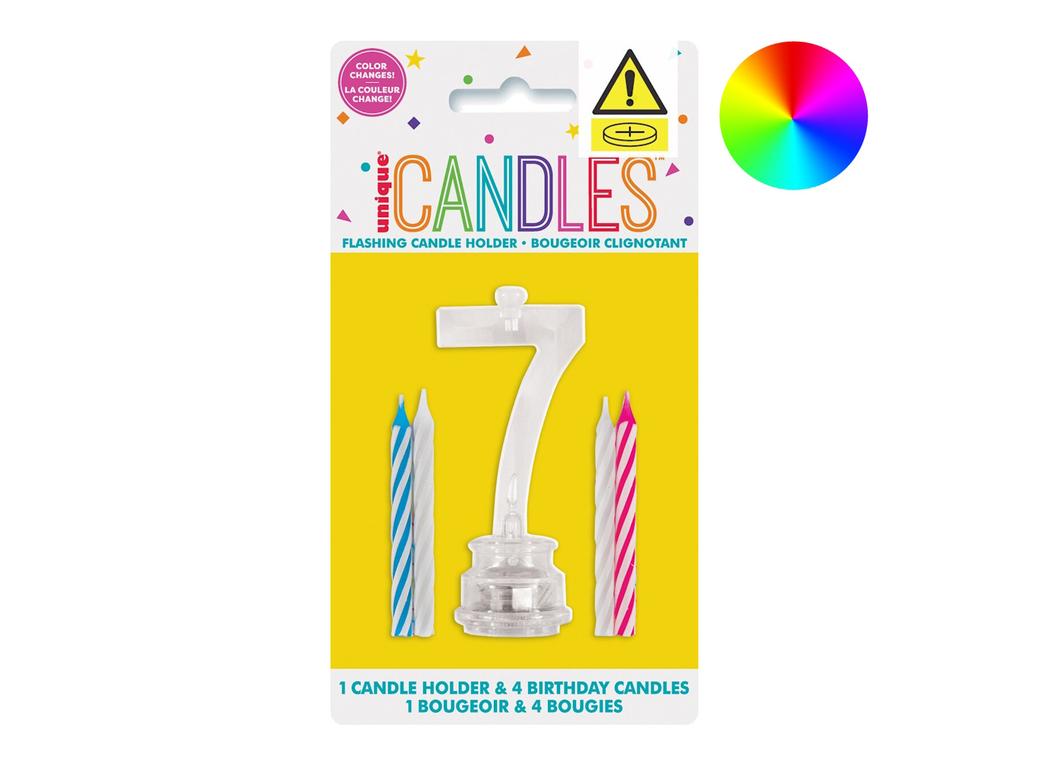 LED Flashing Number Candle - 7