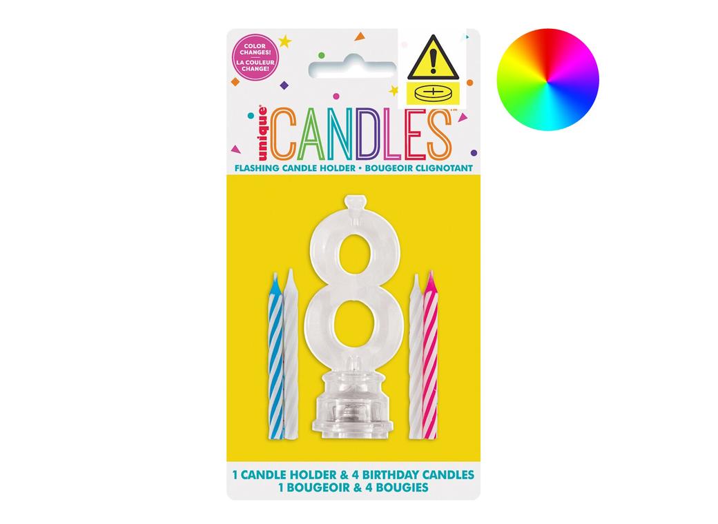 LED Flashing Number Candle - 8