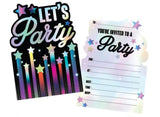 Let's Party Stars Invitations 8pk