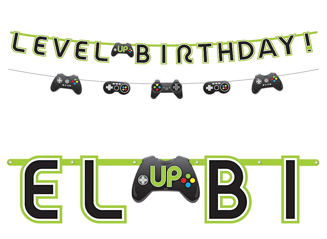 Level Up Birthday Banner & Garland Kit