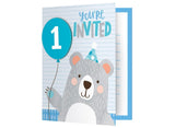 Lil Bear 1st Birthday Invitations 8pk