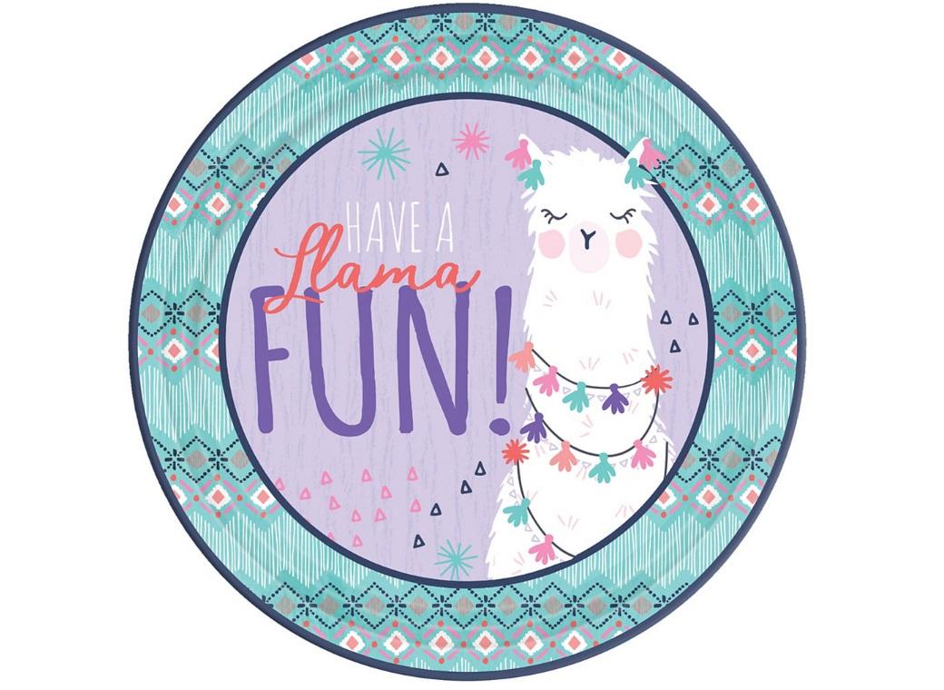 Llama Fun Dinner Plates 8pk