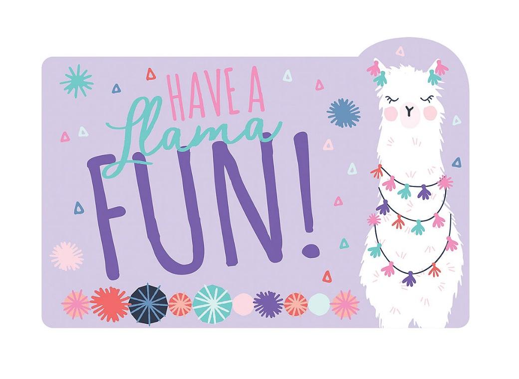 Llama Fun Invitations 8pk