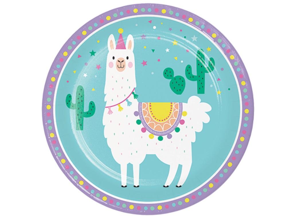 Llama Party Dinner Plates 8pk