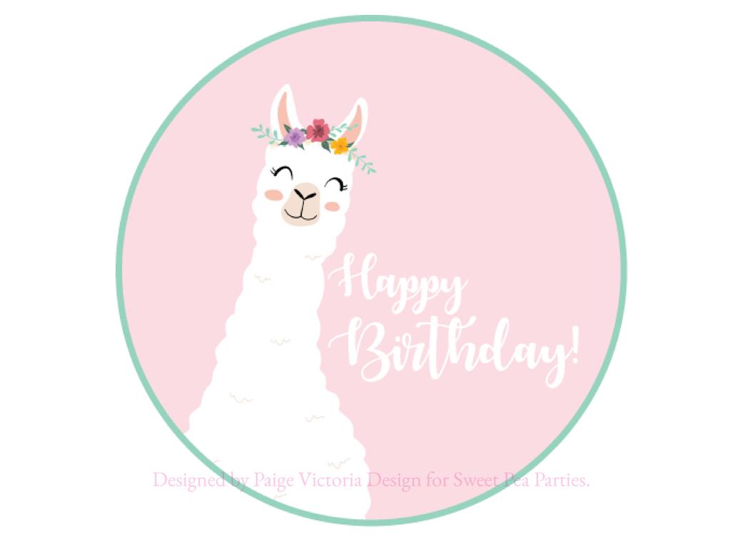 Edible Icing Image - Llama Round