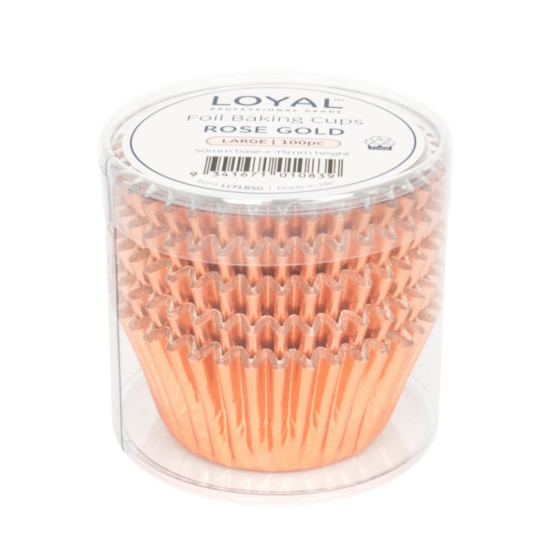 LOYAL Foil Baking Cup 100pk - Rose Gold Large