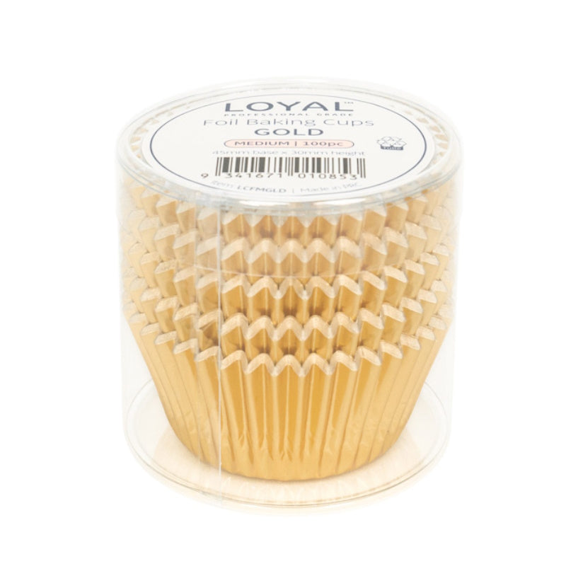 LOYAL Foil Baking Cup 100pk - Gold Medium