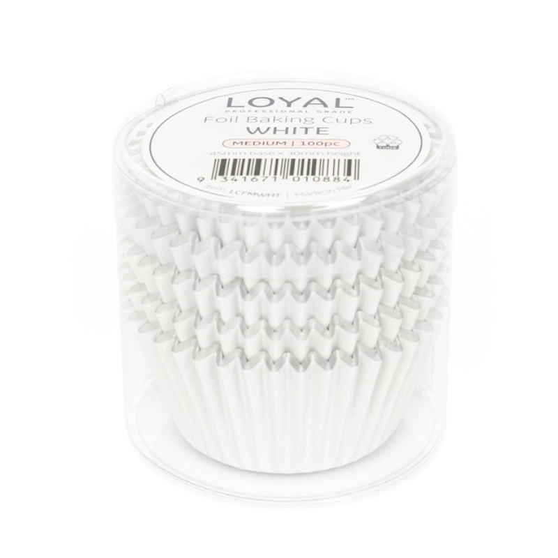 LOYAL Foil Baking Cup 100pk - White Medium