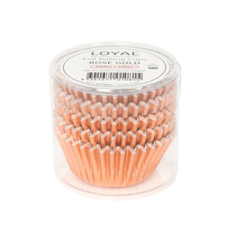 LOYAL Foil Baking Cup 100pk - Rose Gold Small