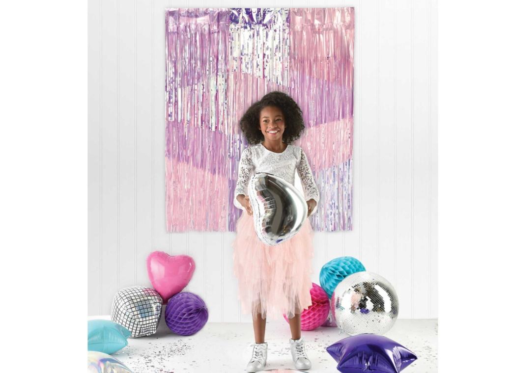 Luminous Iridescent Fringe Backdrop