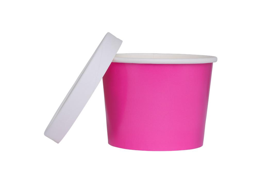 Luxe Paper Tub with Lid 5pk - Flamingo