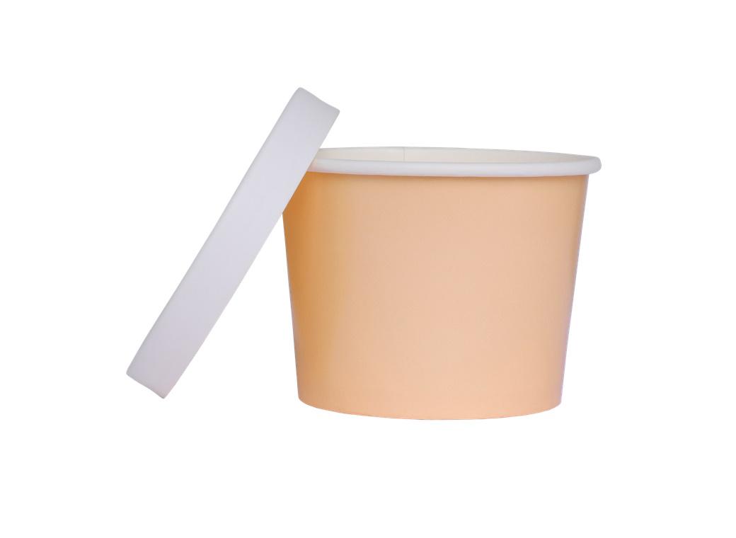 Luxe Paper Tub with Lid 5pk - Peach