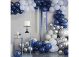 Luxe Silver, Navy & Blue Balloon Arch Kit