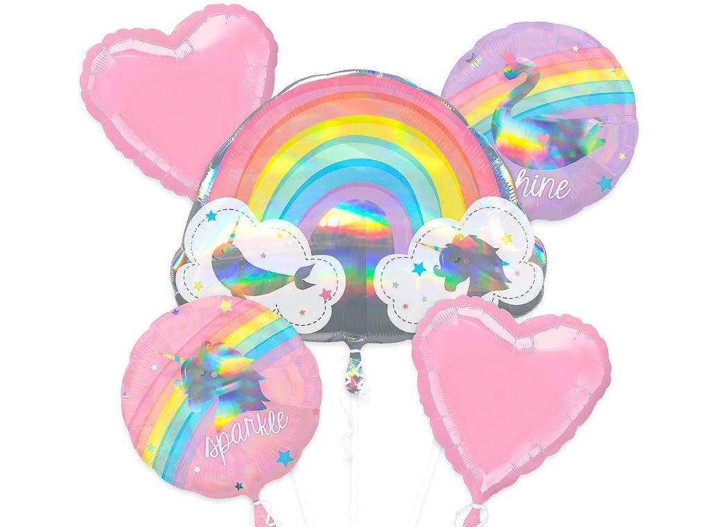 Magical Rainbow Foil Balloon Bouquet