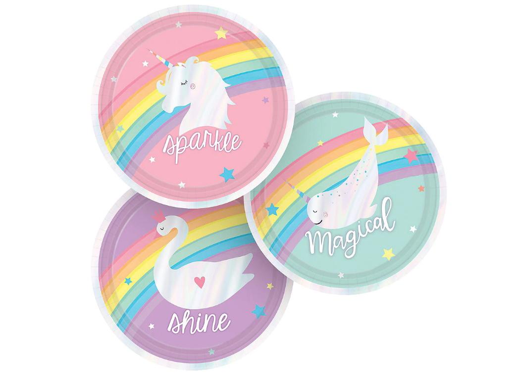 Magical Rainbow Lunch Plates 8pk