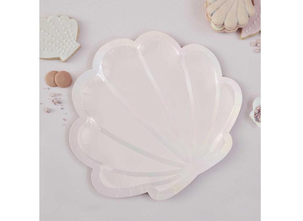 Mermaid Shell Plates 8pk