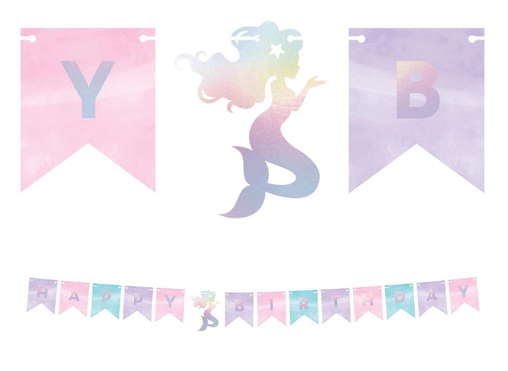 Mermaid Shine Happy Birthday Banner