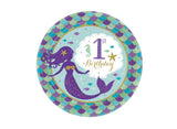 Mermaid Wishes 1st Birthday Lunch Plates 8pk