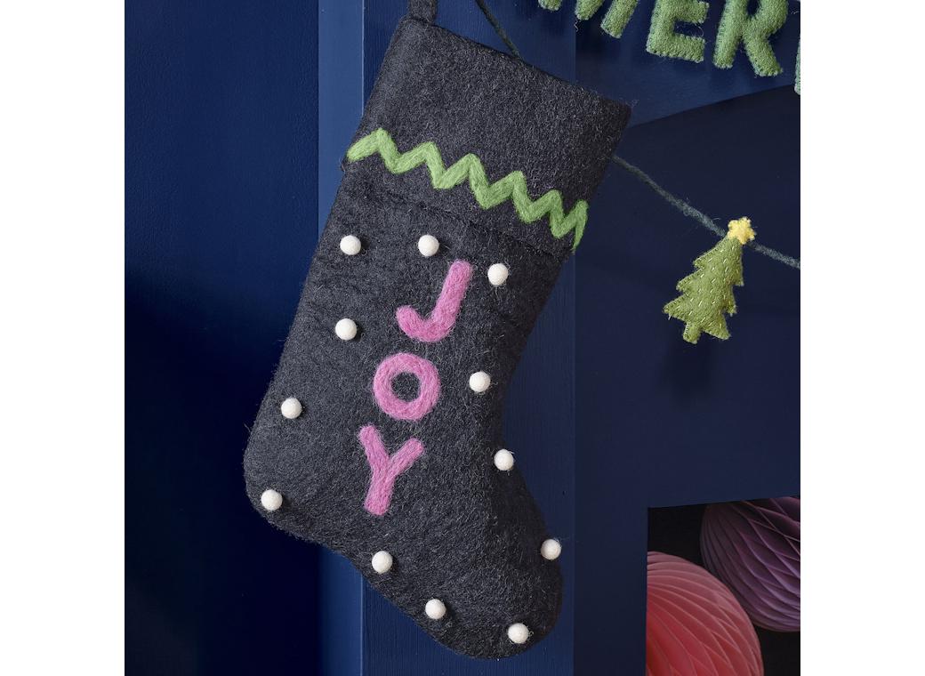 Merry & Bright Joy Felt Stocking