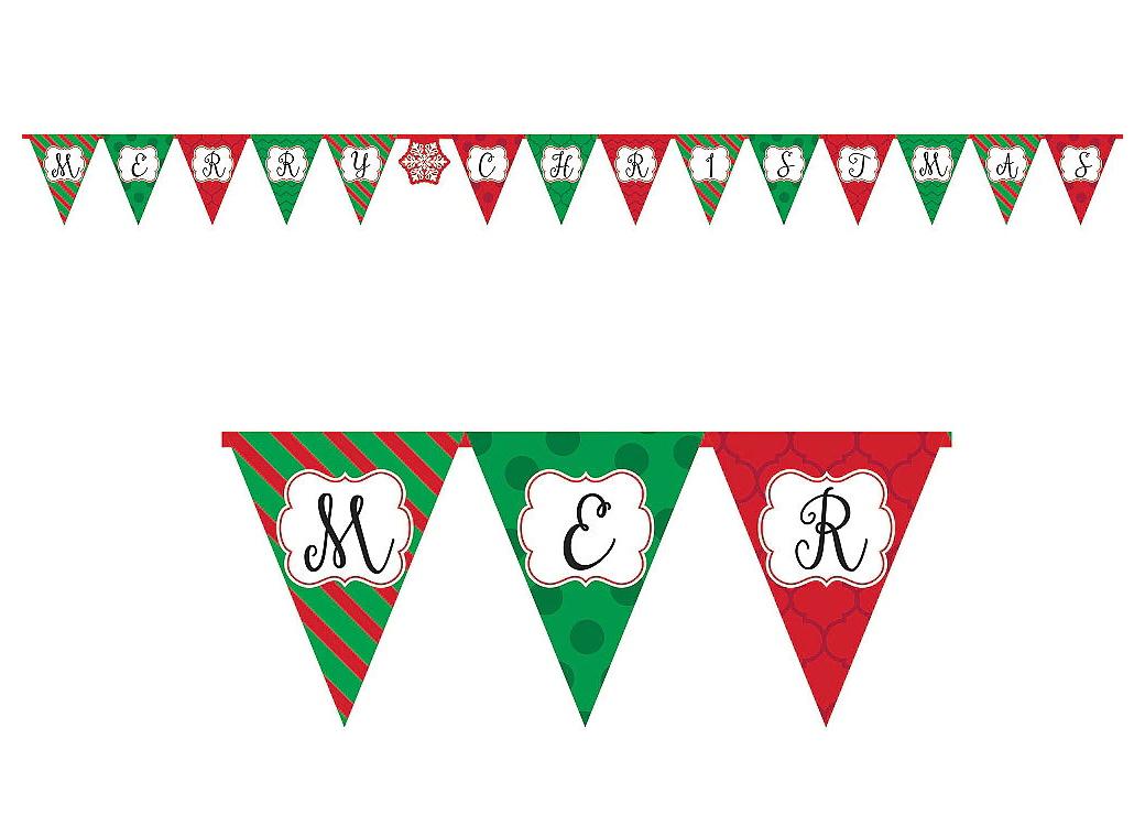 Merry Christmas Pennant Banner