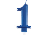 Metallic Blue Candle - Number 1